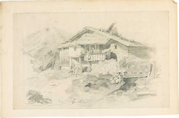 Неизвестные художники (офицеры русской армии). Лот из шести рисунков на четырех листах